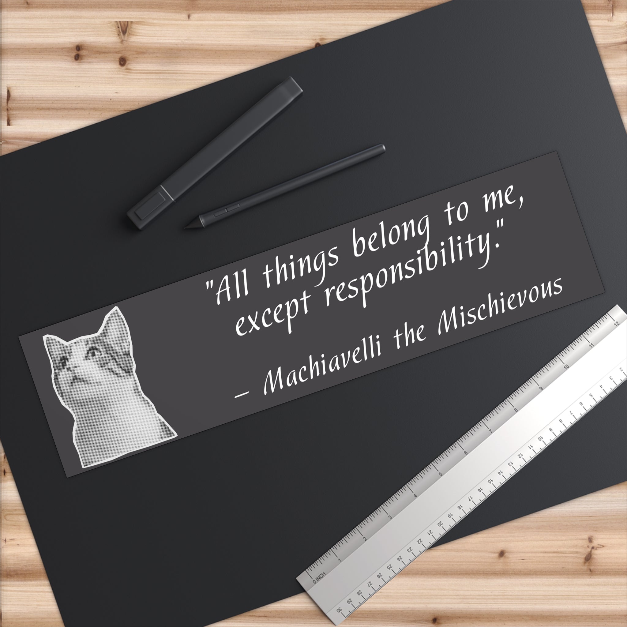 Machiavelli the Mischievous Philosopurr Bumper Sticker