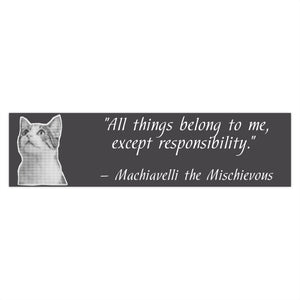 Machiavelli the Mischievous Philosopurr Bumper Sticker