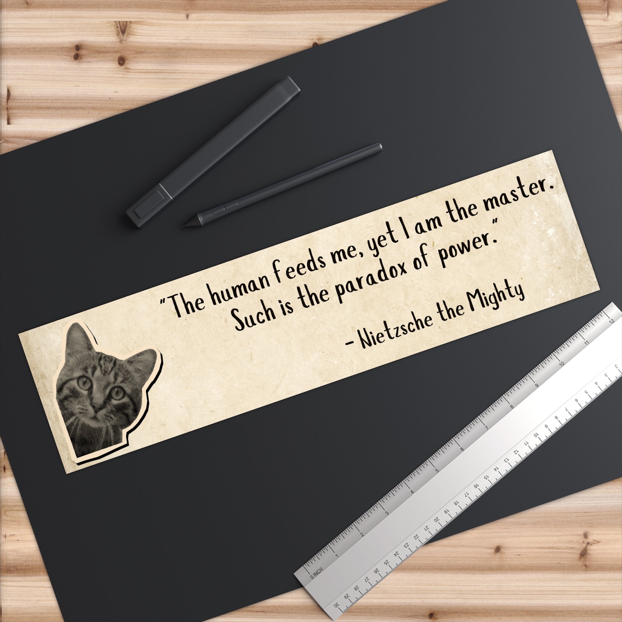 Philosopurr Bumper Sticker - Nietzsche Quote