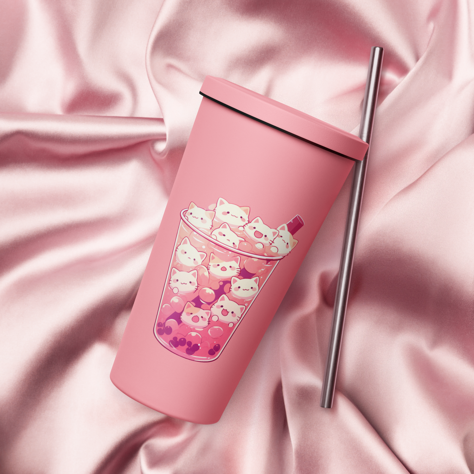 Boba Tea Cat Insulated Tumbler