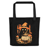 Mushroom Witch Cat Tote Bag