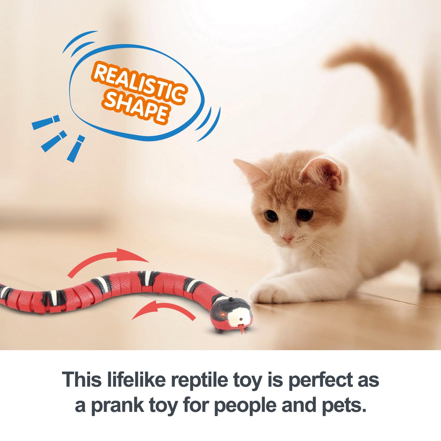 Smart Sensing Interactive Snake Cat Toy, USB Rechargeable