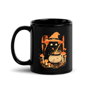 Mushroom Witch Cat Mug