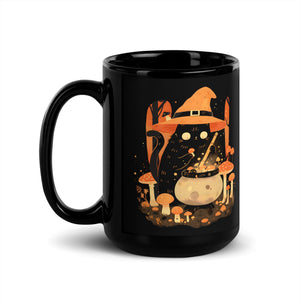 Mushroom Witch Cat Mug