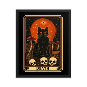 Framed Death Cat Tarot Poster