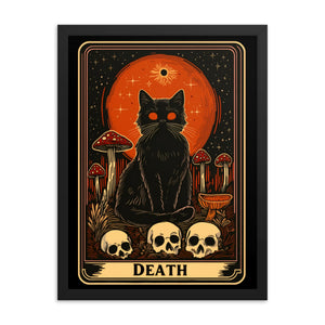 Framed Death Cat Tarot Poster