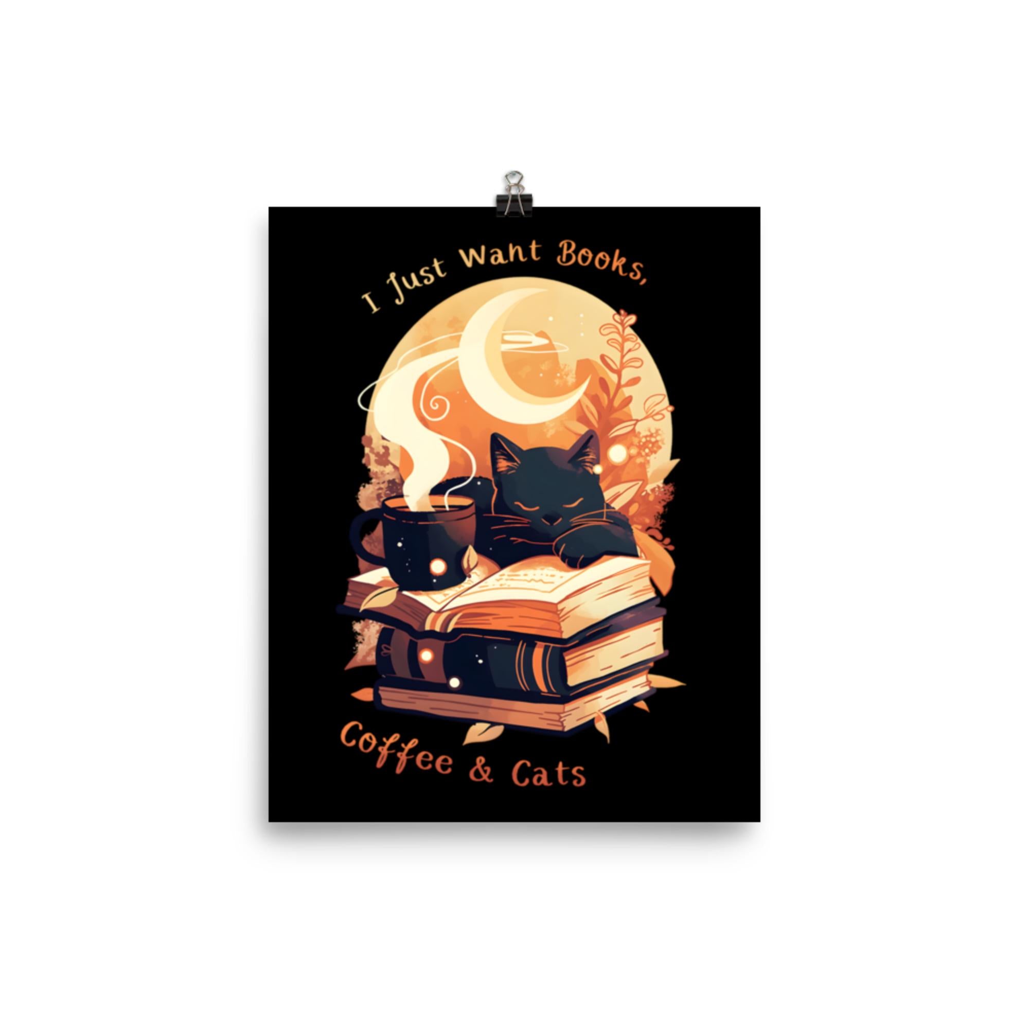 Books, Coffee & Cats Poster