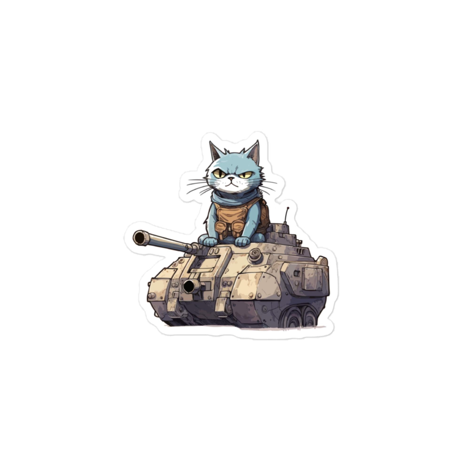 Cat in a Tank Sticker