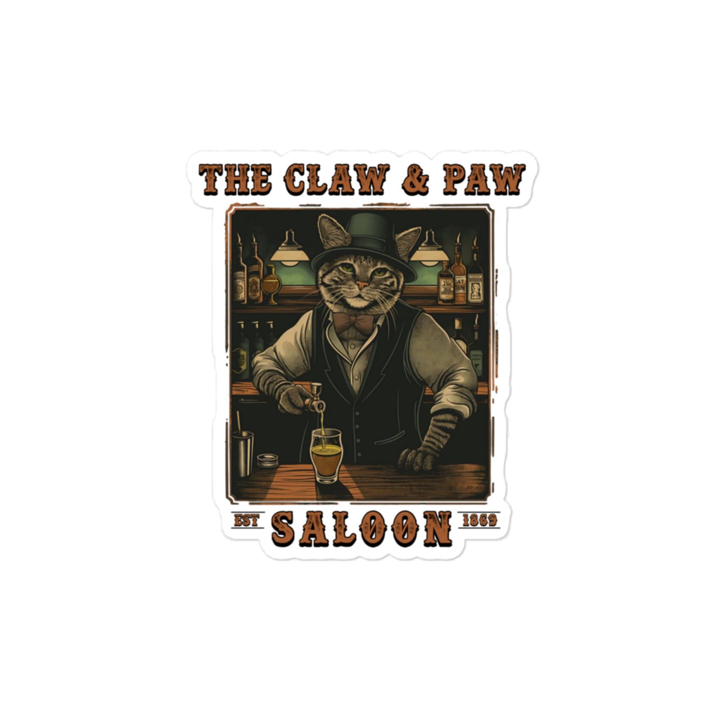 The Claw & Paw Saloon Sticker