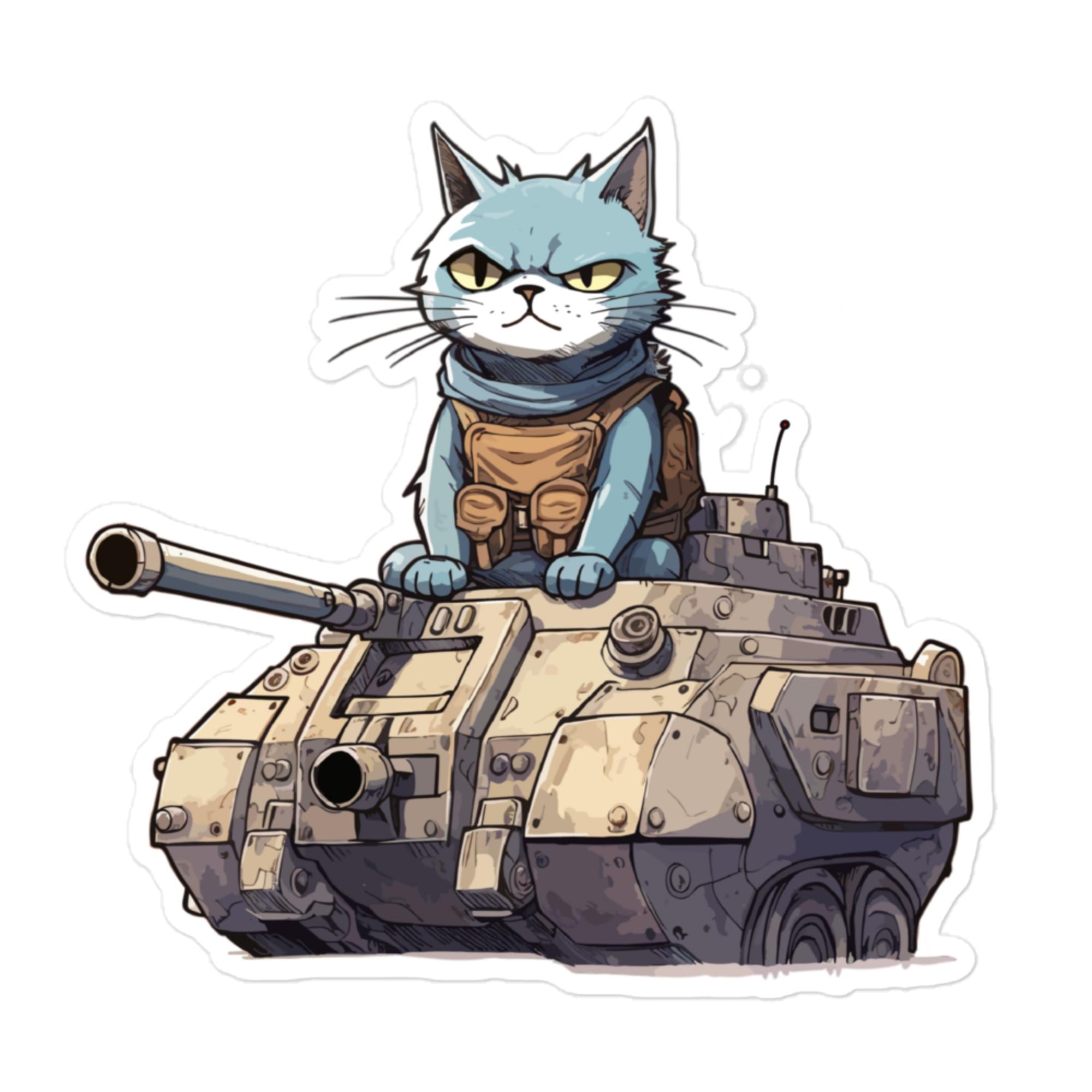 Cat in a Tank Sticker