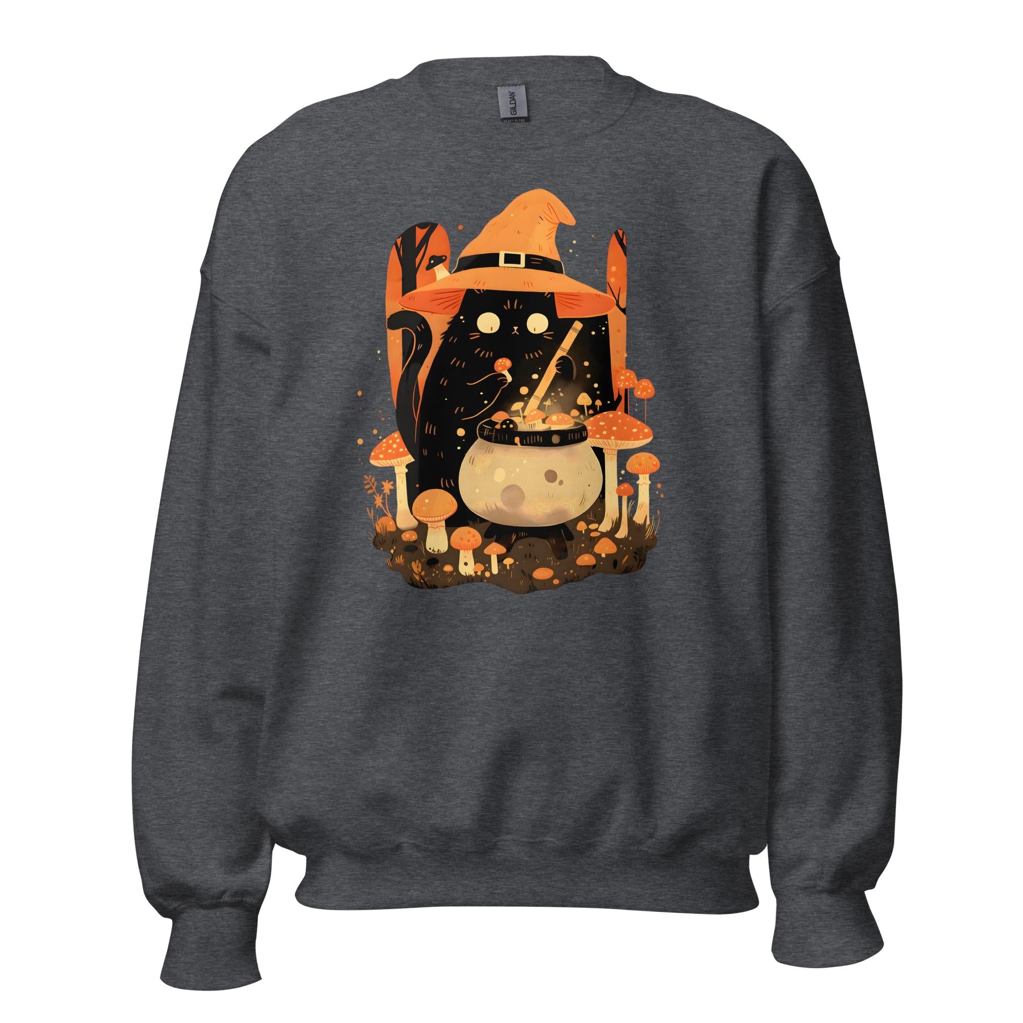 Mushroom Witch Cat Sweatshirt