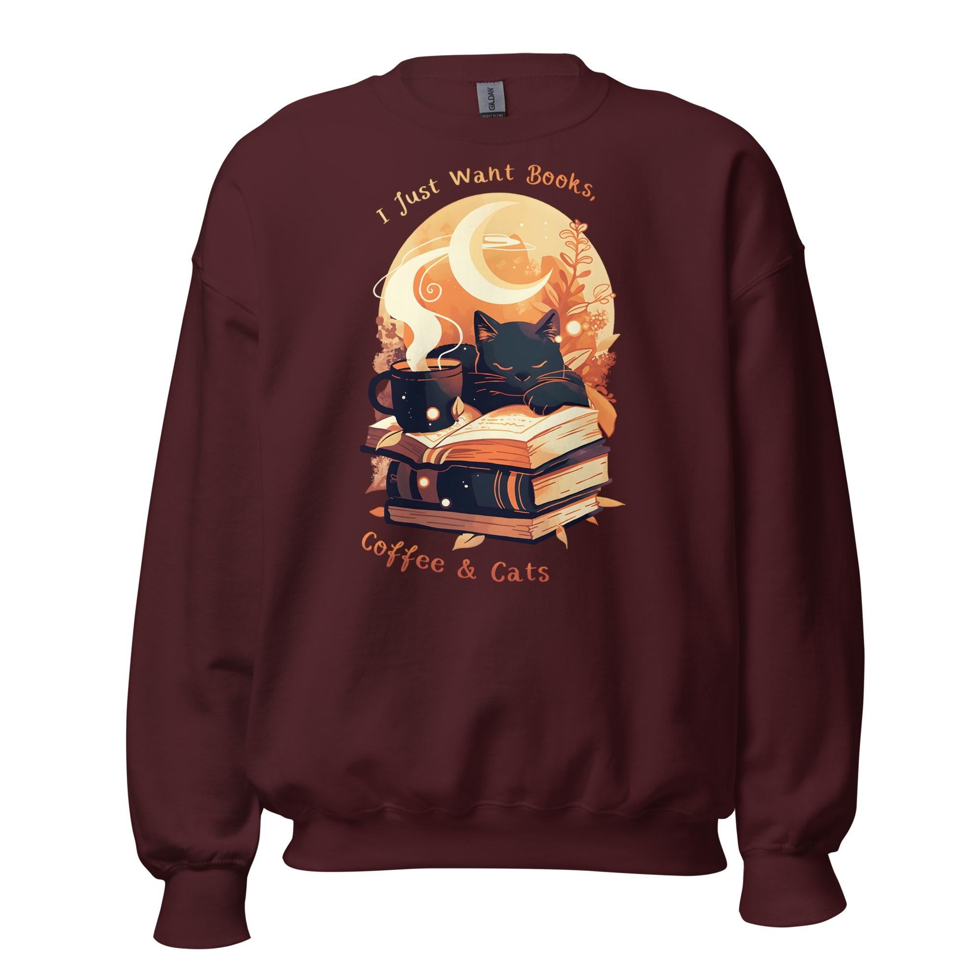 Books, Coffee & Cats Sweatshirt