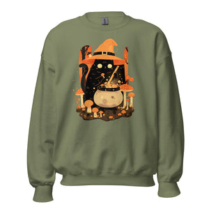 Mushroom Witch Cat Sweatshirt