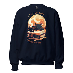 Books, Coffee & Cats Sweatshirt