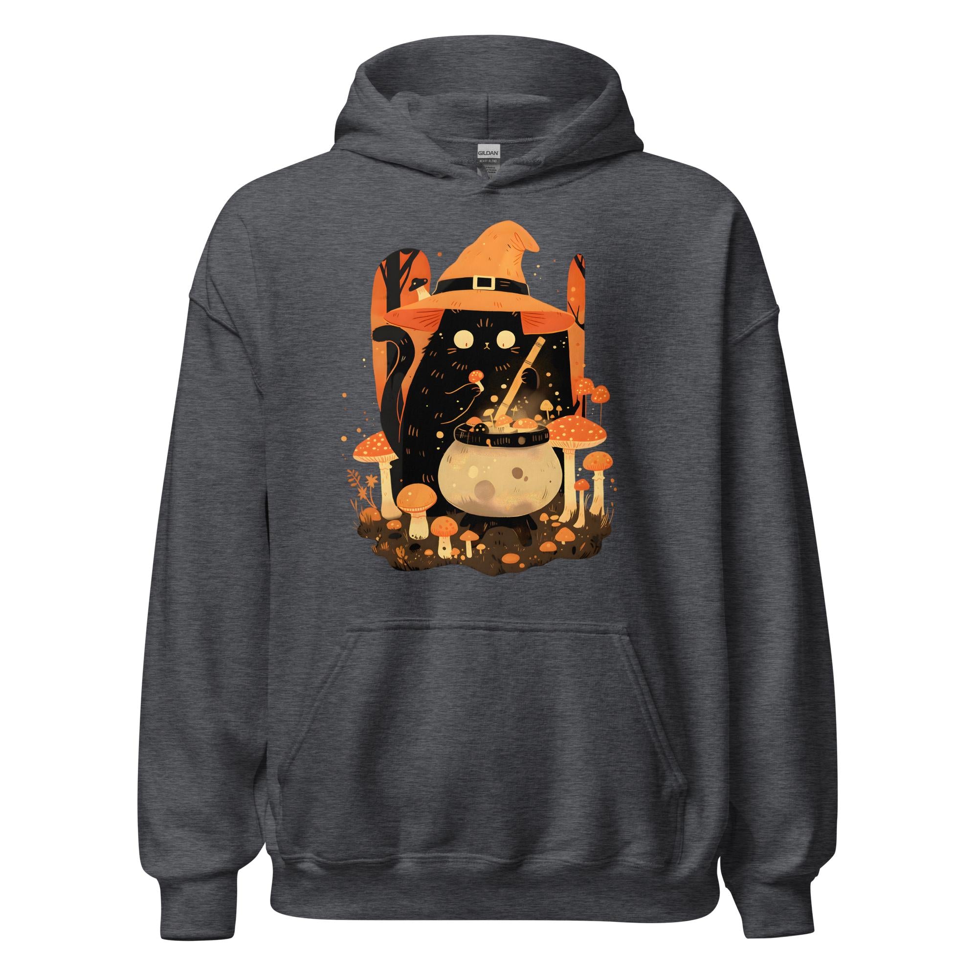 Mushroom Witch Cat Hoodie