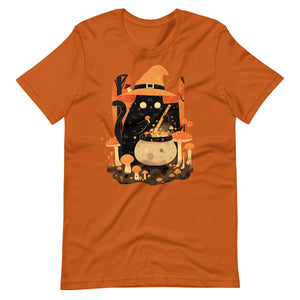 Mushroom Witch Cat T-Shirt