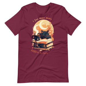 Books, Coffee & Cats T-Shirt