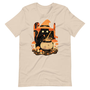 Mushroom Witch Cat T-Shirt