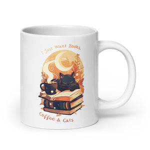 Books, Coffee & Cats Mug