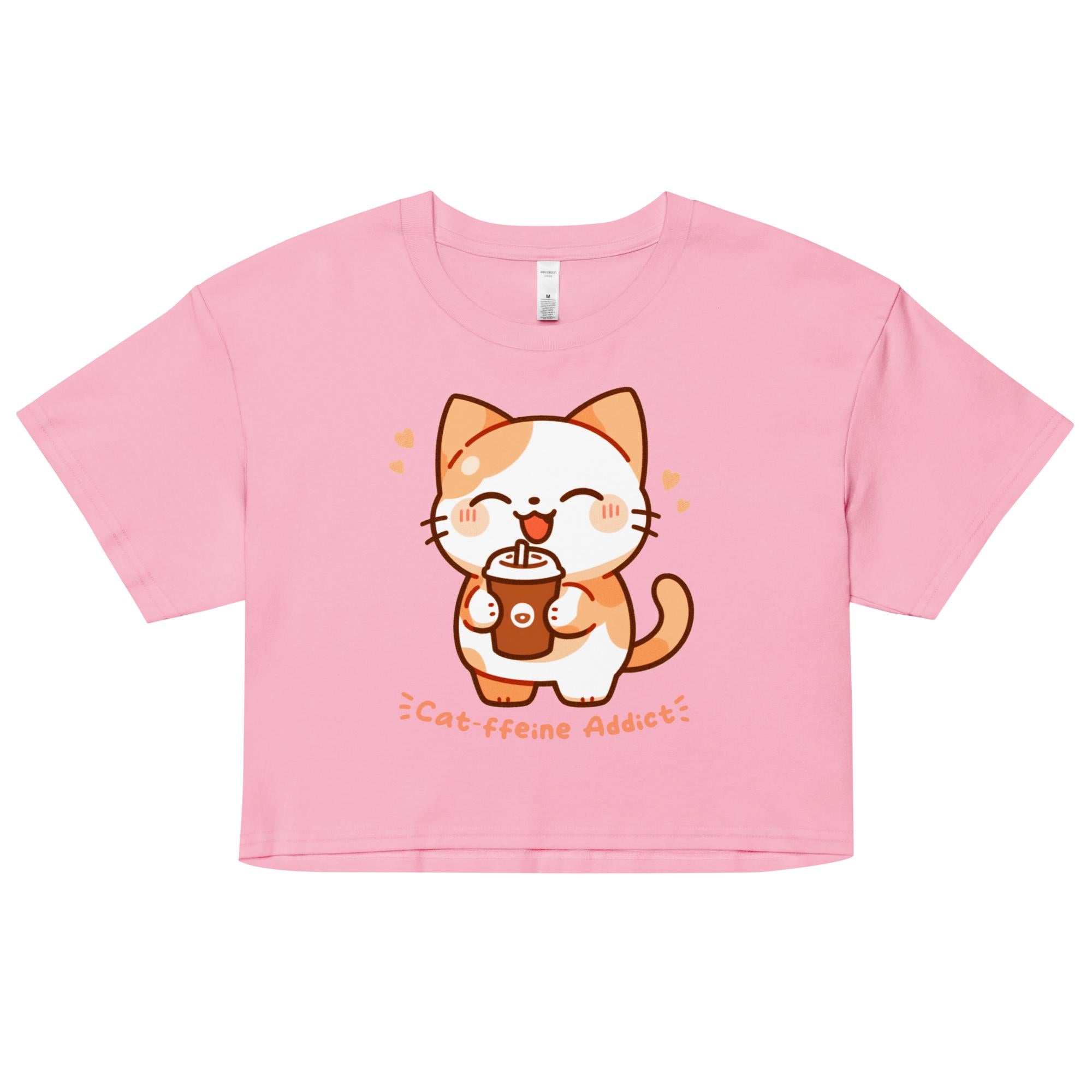 Cat-ffeine Addict Crop Top