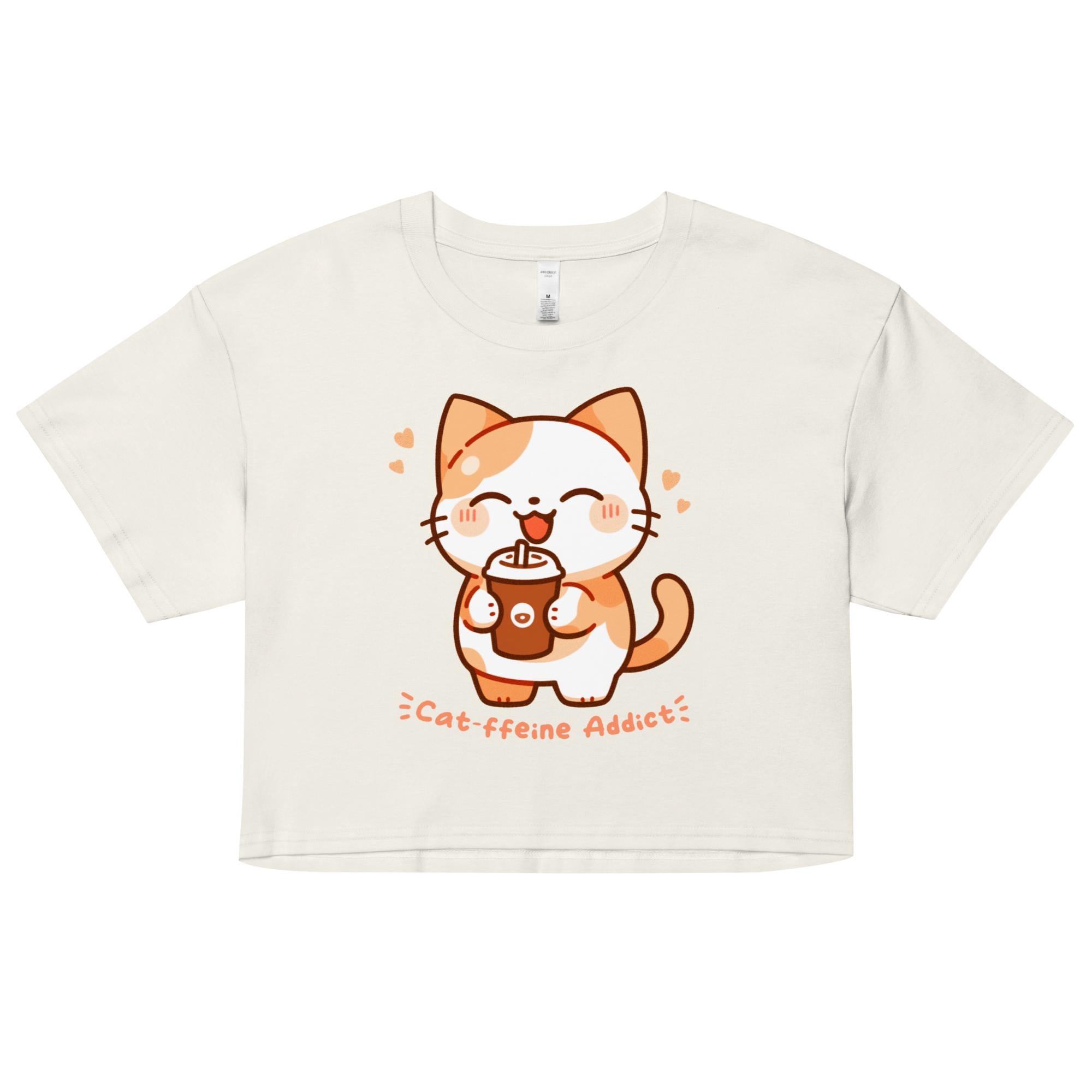 Cat-ffeine Addict Crop Top