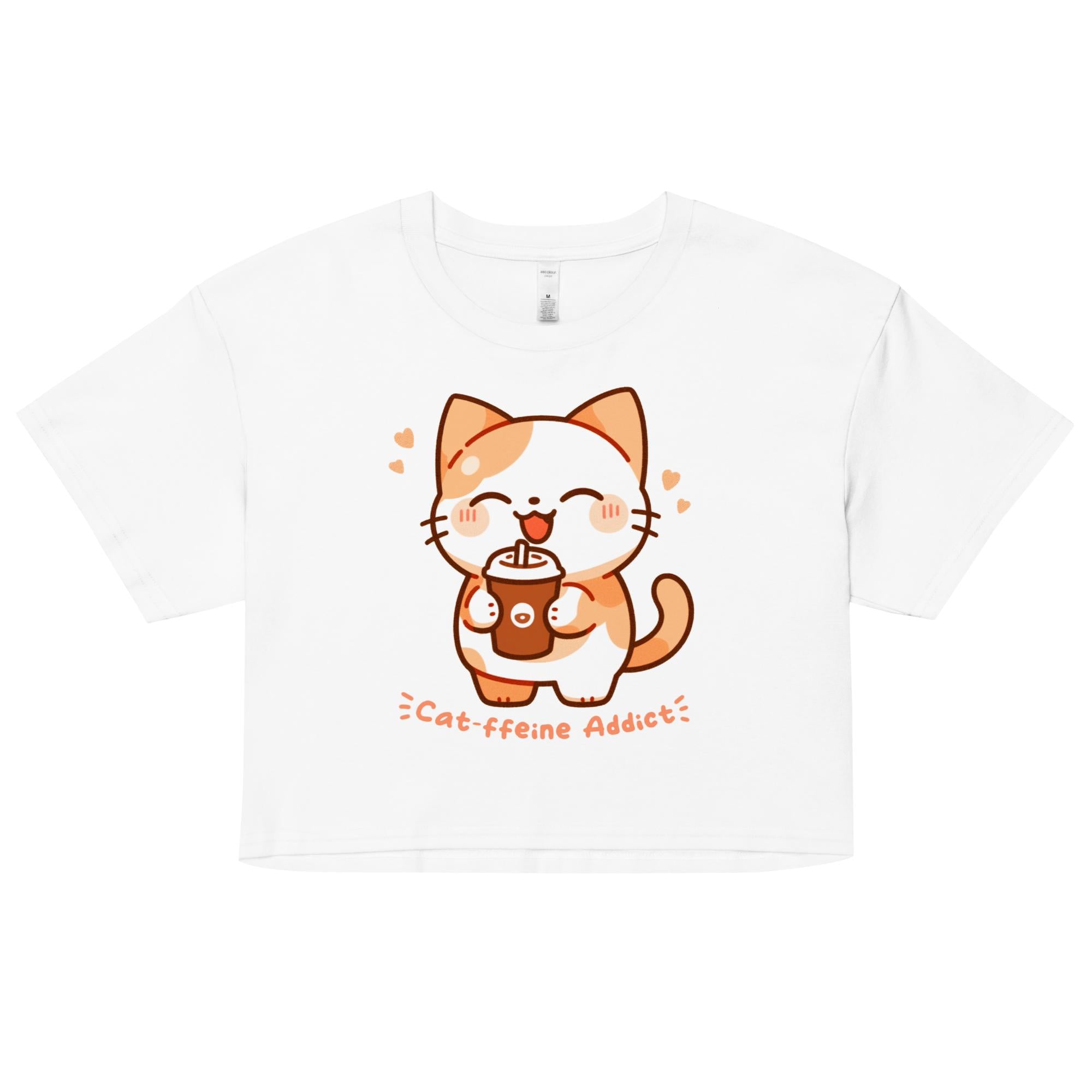 Cat-ffeine Addict Crop Top