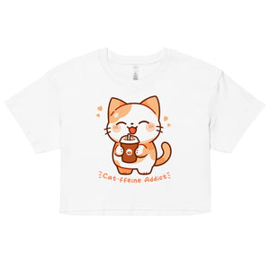 Cat-ffeine Addict Crop Top